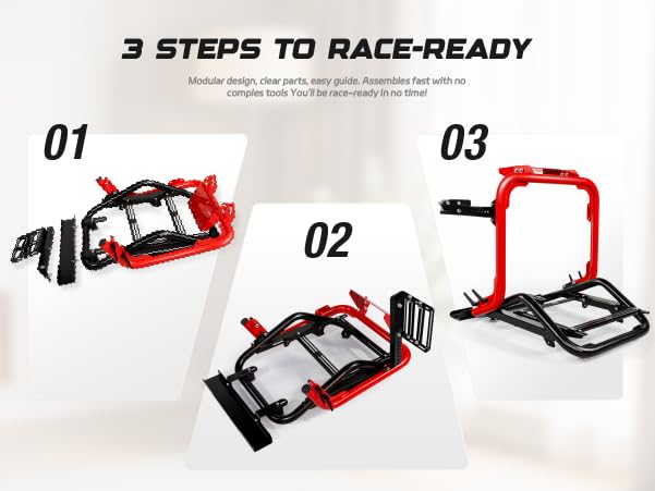 Swift Foldable Sim Racing Cockpit – Heavy-Duty Gaming Seat Frame Compatible with Logitech, Thrustmaster, Fanatec, MOZA, Simagic – Space-Saving Design for Home Use