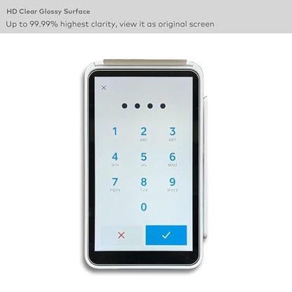 [2-PACK] Tempered Glass Screen Protector Designed for Square Terminal Credit Card Machine 5.5" Touchscreen Anti Scratch/Fingerprint (HD Clear) - color: Terminal - HD Clear