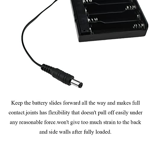 HAHIYO 12V 8x1.5V AA Battery Holder with DC Plug Portable Supply Quick Swap Securely Lids On/Off Switch Plastic Batteries Storage Box Case 2 Pieces for Wireless Cameras Halloween LED Light Strips - style: 8AA(DC Plug)-2P