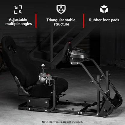 Dardoo Racing Simulator Cockpit with Seat Fit for Logitech G25 G27 G923 | for Thrustmaster T150, for Fanatec, Steering Wheel Cockpit, Not Include Wheel, Pedal and Shifter