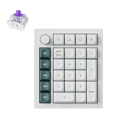 Keychron Q0 HE Wireless Magnetic Switch Number Pad, Hall Effect Numpad with Rapid Trigger, 2.4 GHz/Bluetooth/Wired Aluminum QMK Programmable Knob Hot-Swappable RGB Gaming for Mac Windows Linux-White - color: White