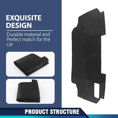 PIT66 Hood Insulation Pad w/ Clips Compatible with Ford F150 F250 F350 Bronco 1987 1988 1989 1990 1991 - style: 1987-1991 Ford F150