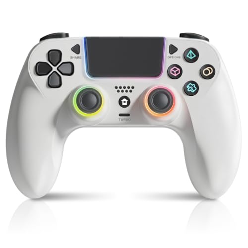 GUOC LED Wireless Controller for PS5 with Hall Effect Joystick and Trigger,4 Macron Boutton Extended Grip Controller Compatible with PS5 Pro/Slim, Dual Vibration, Remap/Turbo Function