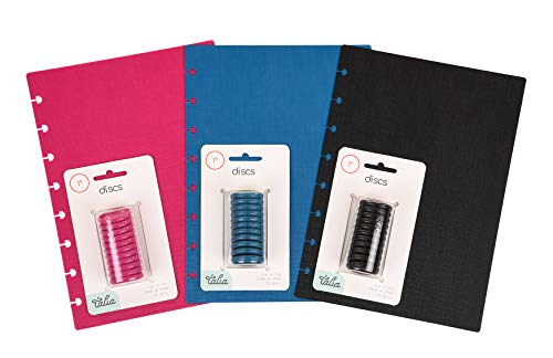 Talia Discbound Notbook - Cover and Disc Set (Set 3 (3pk), Junior Set) - Black, Blue, 90's Pink - color: Set 3 (3pk), size: Junior Set