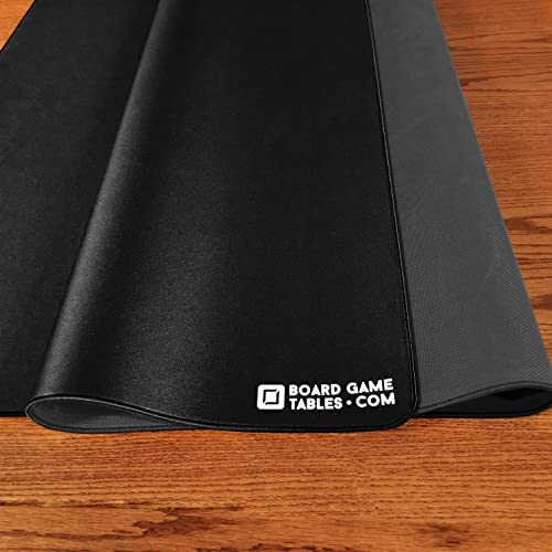Board Game Playmat [3.5'x5.5'/Thick Super Cushioned/Stitched Edge/Water Resistant] with Carrying Case - for Tabletop Board Games, Card Games, RPG Games (Large, Black) - color: Black, size: Large (3.5'x5.5')