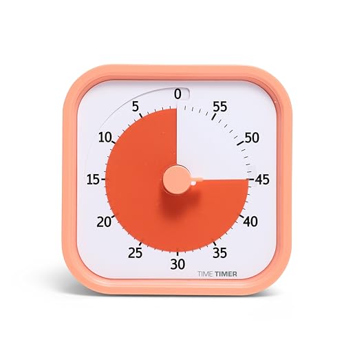 TIME TIMER Home MOD – 60-Minute Visual Timer, Homeschool Supplies Study Tool, Timer for Desk, Office, and Meetings with Silent Operation (Dreamsicle Orange) - color: Orange Dreamsicle, style: Timer