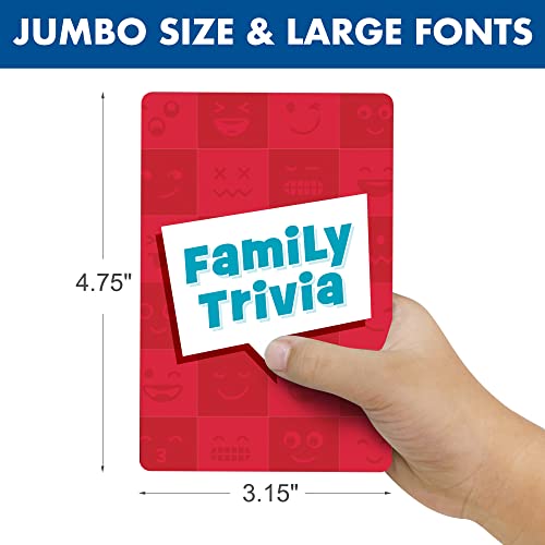 LotFancy Family Trivia Game, Ages 4 and up, Family Games for Kids and Adults, 60 Fun Trivia Cards, Family Conversation Starters for Family Game Night, Party, Travel, Road Trip, Jumbo Size