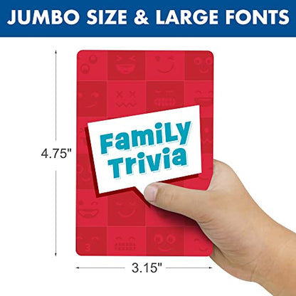 LotFancy Family Trivia Game, Ages 4 and up, Family Games for Kids and Adults, 60 Fun Trivia Cards, Family Conversation Starters for Family Game Night, Party, Travel, Road Trip, Jumbo Size