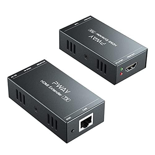 HDMI Extender 165ft Over Single Cat5e/6 Ethernet, Extend 1080P@60Hz Video No Delay, Transmit Audio Video Synchronously, Support 3D, POC, EDID - size: 1x1 1080P 165ft