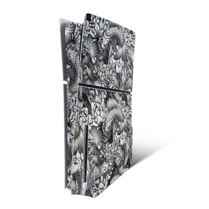 MightySkins Carbon Fiber Skin for PS5 PlayStation 5 Slim Disc Edition Console Only - Angry Koi Protective, Durable Textured Carbon Fiber Finish Easy to Apply Made in The USA - color: Angry Koi, size: PS5 Slim Disc Edition Console Only