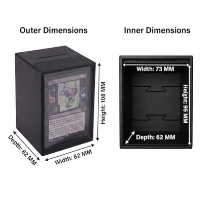 Commander Deck Boxes, 6-Pack, Magnetic Closure, Durable （Black） | Holds 100 double-sleeved cards; stackable; secure magnets; perfect for MTG. Durable, water-resistant, travel-friendly. - color: Black, size: 600+