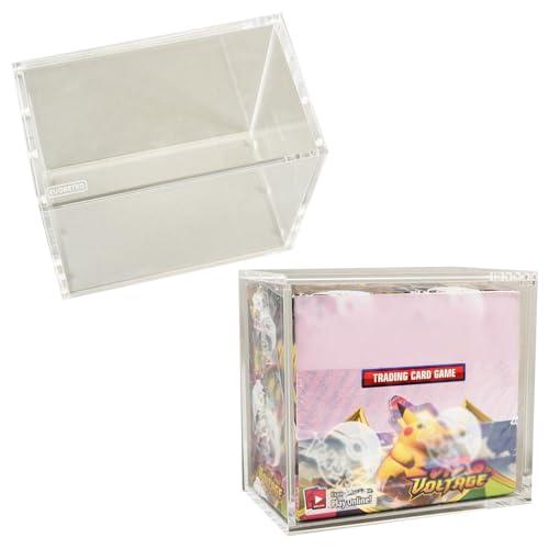 EVORETRO Booster Box Acrylic Case Protector for Pokemon, Magnetic Lid | 1 Pack | 4mm Thick | UV-Resistant & Acid-Free | Crystal-Clear Scratch-Resistant Display | Snug Fit for Sealed Booster Boxes - style: Booster Magnet (1)