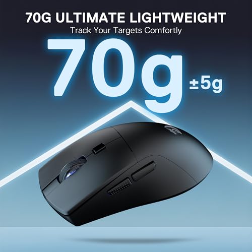 Redragon M618 LIT Wireless Gaming Mouse 10K DPI 70G Ultra-Light Remapping Keys - color: Black, size: Wireless