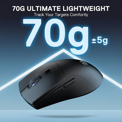 Redragon M618 LIT Wireless Gaming Mouse 10K DPI 70G Ultra-Light Remapping Keys - color: Black, size: Wireless