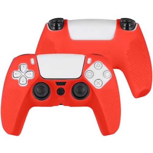 Baval Silicone Cover for Playstation 5 PS5 DualSense Wireless Controller | Scratch-resistant, Easy install, Silicone Construction, Portable Carrying Silicone Cover, Red Silicone Cover - color: Red Silicone Cover