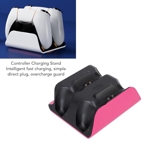Tangxi PS 5 Controller Charger Station for Dual Wireless Controllers Simultaneous Charging, Compatible with PS 5 Pro, Slim, Dualsensess, Edge Controller (Pink) - color: Pink