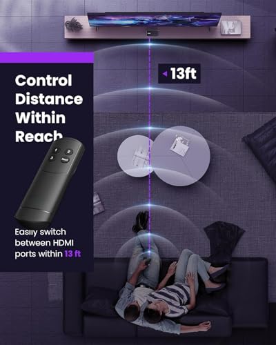 HDMI Switch 3 in 1 Out 4K@60Hz, 3 Port HDMI Switch 3 in 1 Out with Remote Support HDCP2.2 Compatible with Dolby Nintendo Switch PS5/4/3 Xbox Roku TV Fire Stick Blu-Ray Player