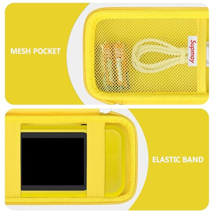 Supmay Hard Travel Case for My Arcade Pac Man Pocket Player Handheld Game Console, Portable Video Game System Handheld Game Protection Case with Mesh Pocket for Batteries and USB-C Cable, Yellow - color: Yellow