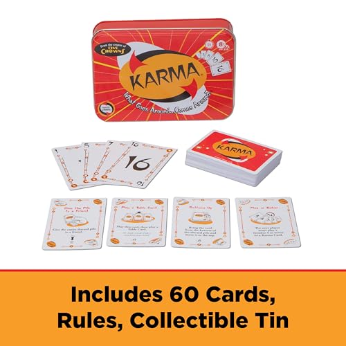 KARMA Tin Playing Cards Games for Kids, Family Games Night, Travel Game | Collectors Tin, Award Winning, Family Game Night, Travel Games, Playing Cards, Screen-Free - style: Karma