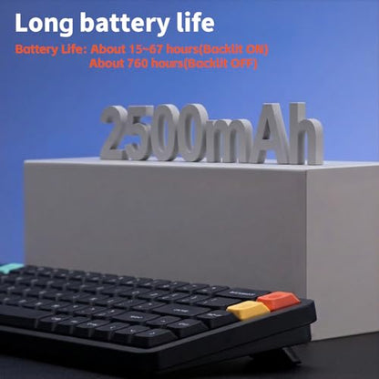 nuphy Air65 V3 Hot Swappable Wireless Mechanical Keyboard, 68 Keys 65% Layout Custom Low Profile Keyboard with Multifunctional knob,Gasket Mounted,RGB Backlit,Support Bluetooth/2.4GHz/USB-C - color: Black, size: Red nano Switch