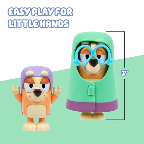 Bluey Figure 4-Pack Here Come The Grannies, Episode-Themed Toys | Includes Janet, Rita, Madge, and muffin from Bluey as Gladys, with moveable arms, 2.5-3 in tall - style: Here Come The Grannies