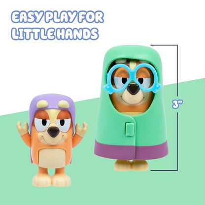 Bluey Figure 4-Pack Here Come The Grannies, Episode-Themed Toys | Includes Janet, Rita, Madge, and muffin from Bluey as Gladys, with moveable arms, 2.5-3 in tall - style: Here Come The Grannies