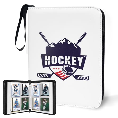 400 Pockets Hockey Card Binder for Hockey Trading Cards 2024 2025 2026 Collectors,Portable Waterproof Card Storage Book with Removable Sleeves,Compatible with Hockey,Football,Sports Game and TCG Cards - color: Hockey-400 Cards, size: 4 Pocket