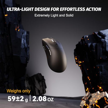 ATTACK SHARK X68 HE 60% Wired RT 8K Keyboard and Wireless R1 Mouse-Black | Adjustable Actuation,Hall Effect Mechanical Magnetic Switch,Coiled Cable,USB C/2.4Ghz/BT Ultralight 18K DPI Mice for PC Gamer - color: Black, size: Keyboard Mouse
