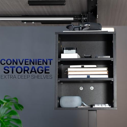 VIVO Black Clamp-on Desk Leg Shelving Unit, Storage Shelves, DESK-SHELF3CL | Multi-Level Storage, Office Accessory Holder for Supplies, Gaming Devices, and More, Workstation Organizer