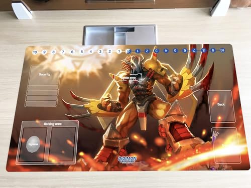 New DTCG Duel Playmat Digimon Wargreymon Anime Trading Card Game Mat Pad + Free Mat Bag