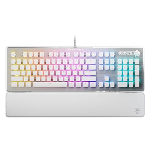 Turtle Beach Vulcan II Full-Size Mechanical RGB Gaming Keyboard | Titan Mechanical Switches, Customizable RGB Lighting, Detachable Palm Rest, Media Controls, Aluminum Top Plate, Numpad, White - color: White