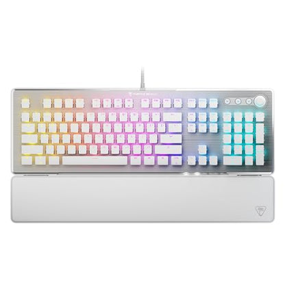 Turtle Beach Vulcan II Full-Size Mechanical RGB Gaming Keyboard | Titan Mechanical Switches, Customizable RGB Lighting, Detachable Palm Rest, Media Controls, Aluminum Top Plate, Numpad, White - color: White
