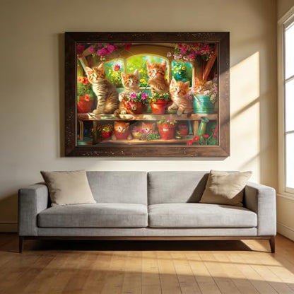 Jigsaw Puzzles 2 Pack 1000 Pieces - Puzzles for Adults - Cats Kitten in Flower Room - Funny Pets Puzzles for Adults 1000 Pieces and up - color: Cats Kitten in Flower Room & Paris