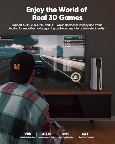 Highwings 8K@60 Long HDMI Cable 13FT/4M, 48Gbps 2.1 High Speed Gaming HDMI Cord 4K120 144Hz RTX 3090 eARC HDCP 2.2&2.3 Compatible for PS5, SoundBar, AVR, UHD TV - size: 13 feet