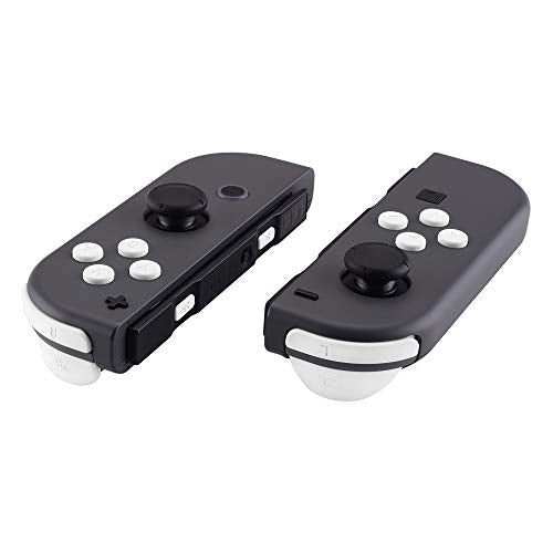 eXtremeRate DIY Full Set Buttons for Nintendo Switch & Switch OLED, Custom Replacement Buttons for JoyCon, ABXY Direction Keys SR SL L R ZR ZL + - Home Capture Trigger Buttons Springs - White - color: White