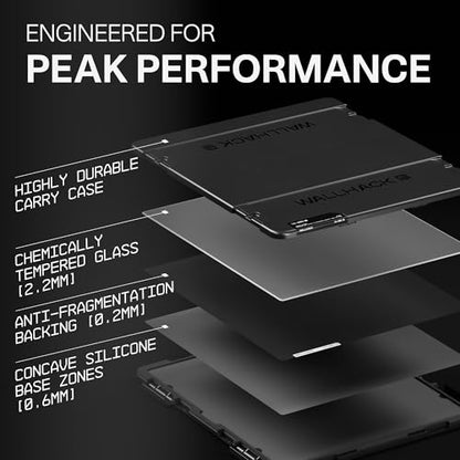 Wallhack CR-005 Glass Gaming Mouse Pad, 20x17.3 in, Black | Esport Mousepad Control Surface, Ultra-Smooth Glasspad With Silicone Backing, 3mm Tempered Glass, Carry Case Included - color: CR-005 Control | Black