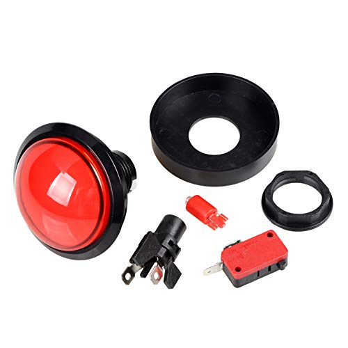 EG STARTS 5X New 60mm Dome Shaped LED Illuminated Push Buttons for Arcade Coin Buttons Machine Operated Games DC 12V