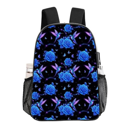 Stadium Approved Heavy Duty Clear Bookbag Adjustable Shoulder Straps | Water Resistant, Hummingbird Purple Rose, Stadium Approved, Transparent Beach Bag, with Mesh Side Storage Pockets - color: Pattern (323)