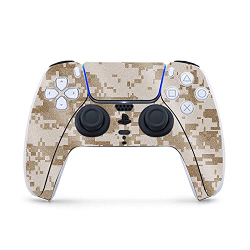 MightySkins Glossy Glitter Gaming Skin for PS5 / PlayStation 5 Controller - Desert Camo | Durable High-Gloss Glitter Finish | Easy to Apply and Change Style | Made in The USA - color: Desert Camo