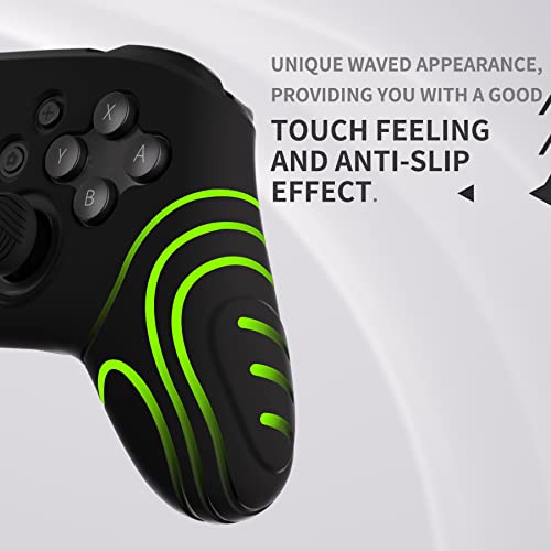 PlayVital Samurai Edition Ergonomic Silicone Skin Protective Case for Nintendo Switch Pro Controller, Soft Anti-slip Controller Grip Protector for Nintendo Switch Pro with Thumb Grip Caps - Black - color: Black