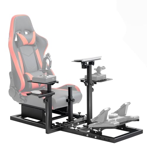 Dardoo Flighting Simulator Cockpit Multifunctional Fit for HOTAS Warthog, for Logitech G923, for Thrustmaster T80 T150,Only Wheel Stand Not Including Seat Wheel Pedal Handbrake Throttle Joystick