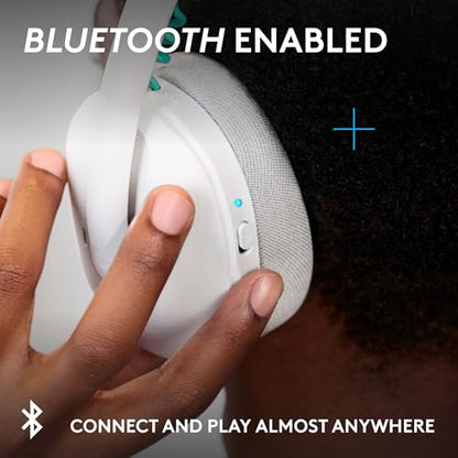 Logitech G325 Lightspeed Wireless Gaming Headset - White | All-Day Comfort, Built-in Mic with Noise Reduction, 24-Bit Audio, 24+ Hr Battery Life, for PC, PlayStation, Switch, Mobile - color: White