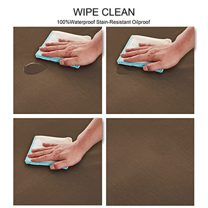 NLMUVW Chocolate Square Vinyl Tablecloth, Heavy Duty PVC Table Cloth Waterproof Wipe Clean Table Cover for Kitchen Dining Picnic, 48 x 48 inch - color: Chocolate, size: 48" x 48" (Square)