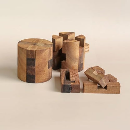 Powder Keg: 3D Wooden Puzzles Brain Teasers for Adults Interlocking Mechanical Handheld Mind Logic Puzzles Unique Gift for Christmas and Birthdays Office Desk Decor