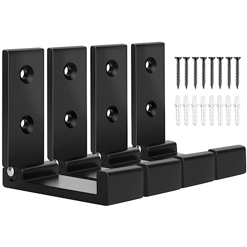 OHIYO Folding Coat Hooks 4pcs Foldable Hook Wall Mounted for Hanging Coat, Jacket, Towel Heavy Duty Wall Hooks Aluminum Alloy Fold up Hooks Headphones Holder Bearing Load 33lb (Black) - color: Black-4 Pack