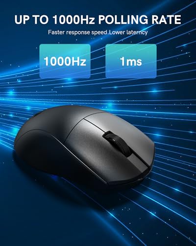 Redragon M821 Wireless Mouse Tri-Mode 54G Lightweight Black Silent Mice | 2.4G/USB C Wired/Bluetooth,PC Gaming Mice for Computer Laptop Mac Windows, Max 128000 DPI, 1K Polling, 6 Programmable Buttons
