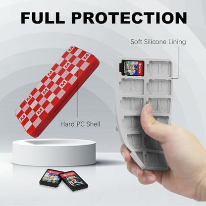 FYY Nintendo Switch Game Case Holder for Switch 2 Cartridge, Red White Check - color: D-Checkered Red White M