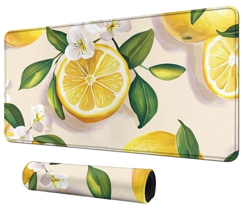 Watercolor Lemon for MTG & TCG Playmat Mouse Pad,BFDHGQZC 24" x 14" Game Mat for MTG/RPG/CCG Trading Card Game Playmats Table Mat Perfect for Card Games Video Games Computer Office - color: Watercolor Lemon