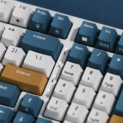 RK ROYAL KLUDGE RK98 Wireless Mechanical Keyboard, Triple Mode 2.4G/BT5.1/USB-C Hot Swappable Keyboard with Number Pad, Pre-lubed Clicky Switches RGB Backlit Gaming Keyboard, Software Support - color: White, size: Hot Swap Blue Switch