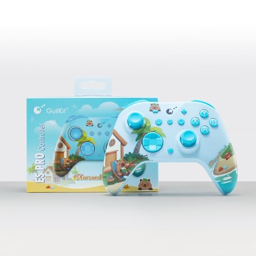 GuliKit ES PRO Wireless PC Controller –3.25ms Low Latency, TMR Joysticks | For PC/Steam/Switch/Android/iOS,Anti-Drift/Anti-snapback,Switch 2 Wakeup,Gyro Motion Aim,30H Battery【Starsand Island Editio